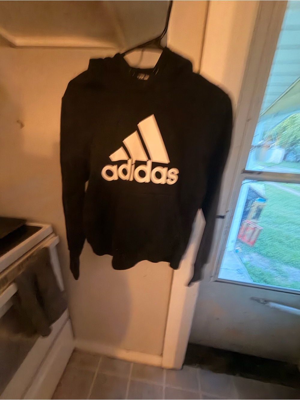 adidas Black Crewneck Sweatshirt with White Logo